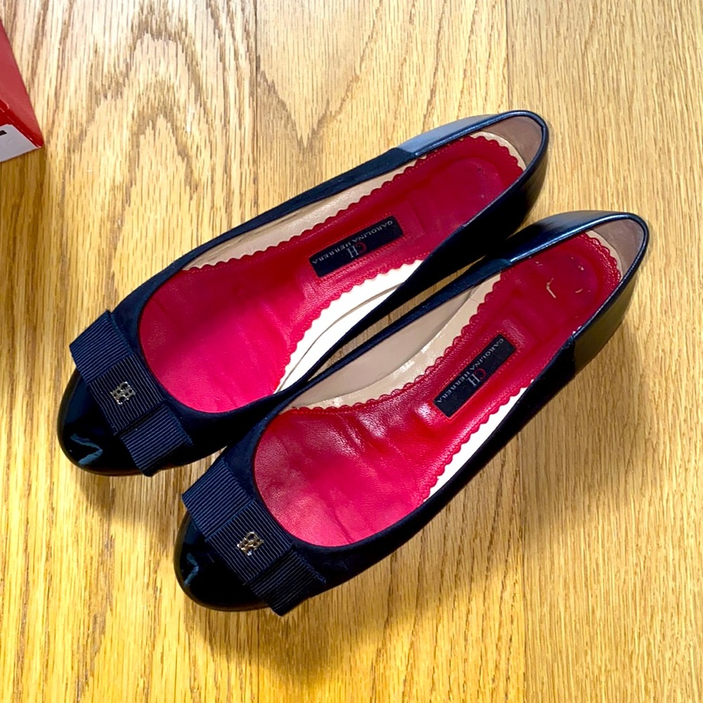 CAROLINA HERRERA Black ballerina flats size 38